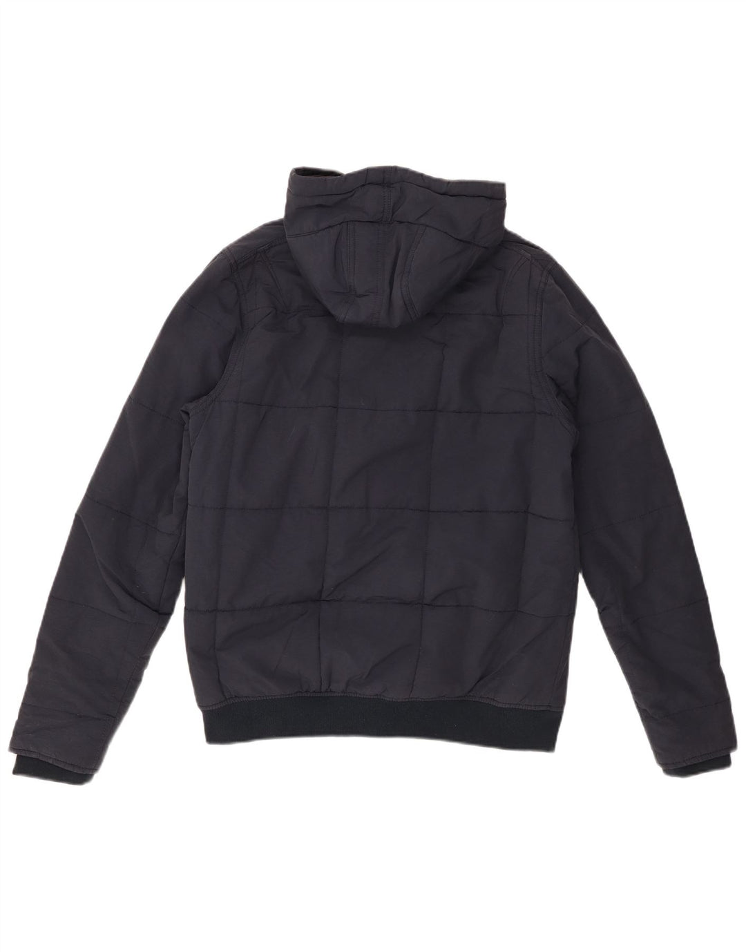 Jaqueta masculina acolchoada com capuz Lyle & Scott Reino Unido 36 algodão azul marinho pequeno