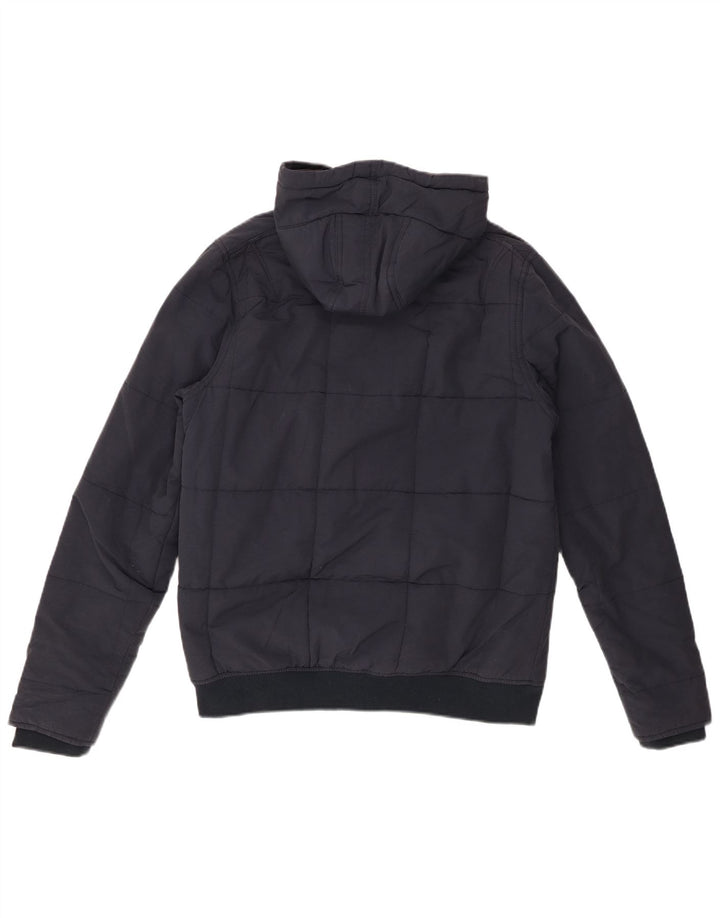 Jaqueta masculina acolchoada com capuz Lyle & Scott Reino Unido 36 algodão azul marinho pequeno