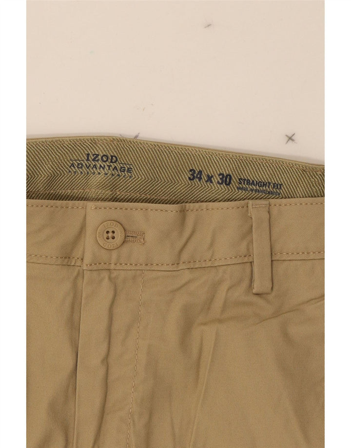 IZOD Mens Straight Chino Trousers W34 L30 Beige Cotton Vintage Izod and Second-Hand Izod from Messina Hembry 