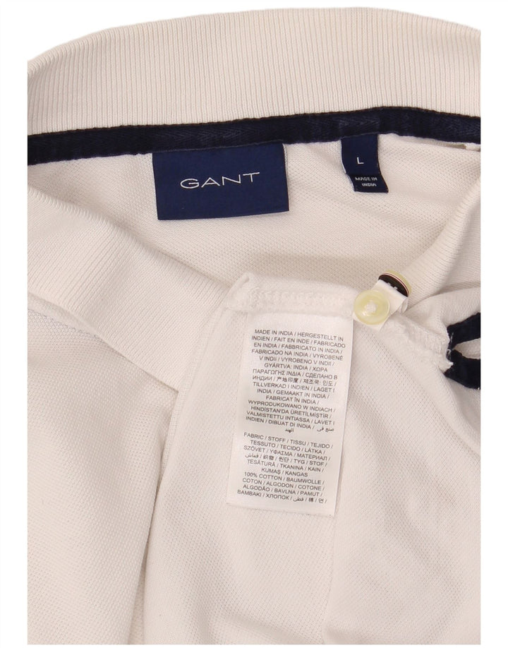 Camisa polo masculina Gant grande algodão branco