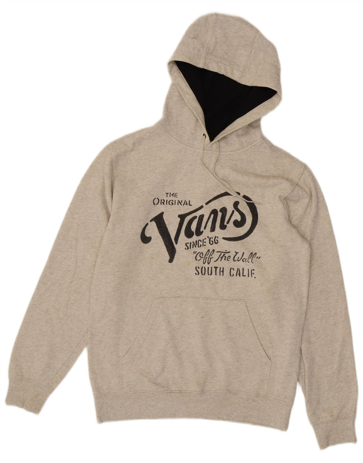 VANS Mens Graphic Hoodie Jumper Pequeno Algodão Bege