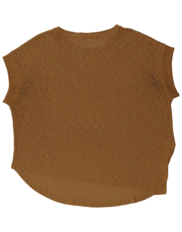 Zara blusa feminina assimétrica oversized top Reino Unido 16 grande cáqui