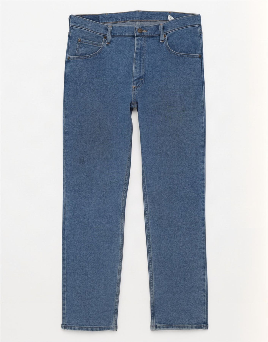 Wrangler Mens Straight Jeans W34 L30 Azul Algodão