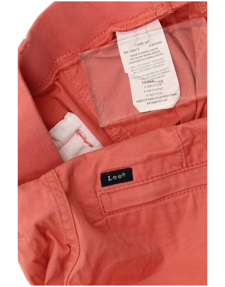 LEE Shorts Chino Feminino US 8 Médio W34 Algodão Rosa