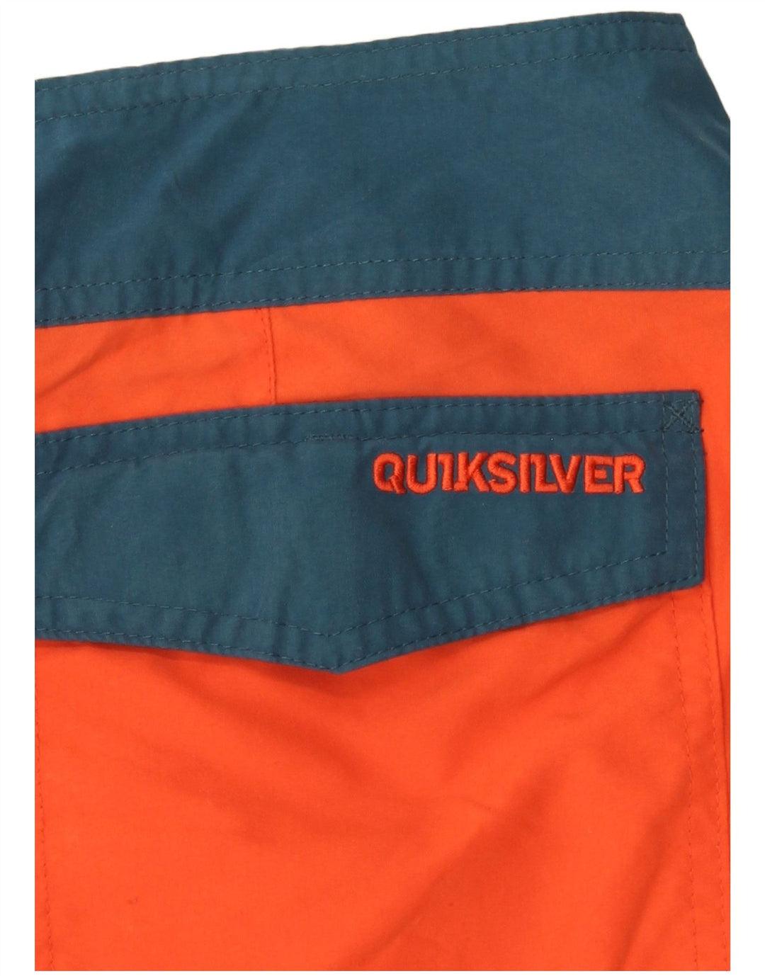 Shorts de natação masculino QUIKSILVER grande bloco colorido laranja