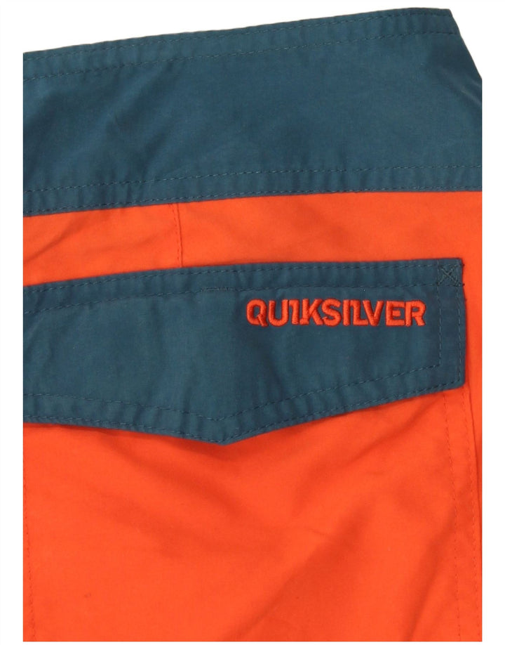 Shorts de natação masculino QUIKSILVER grande bloco colorido laranja