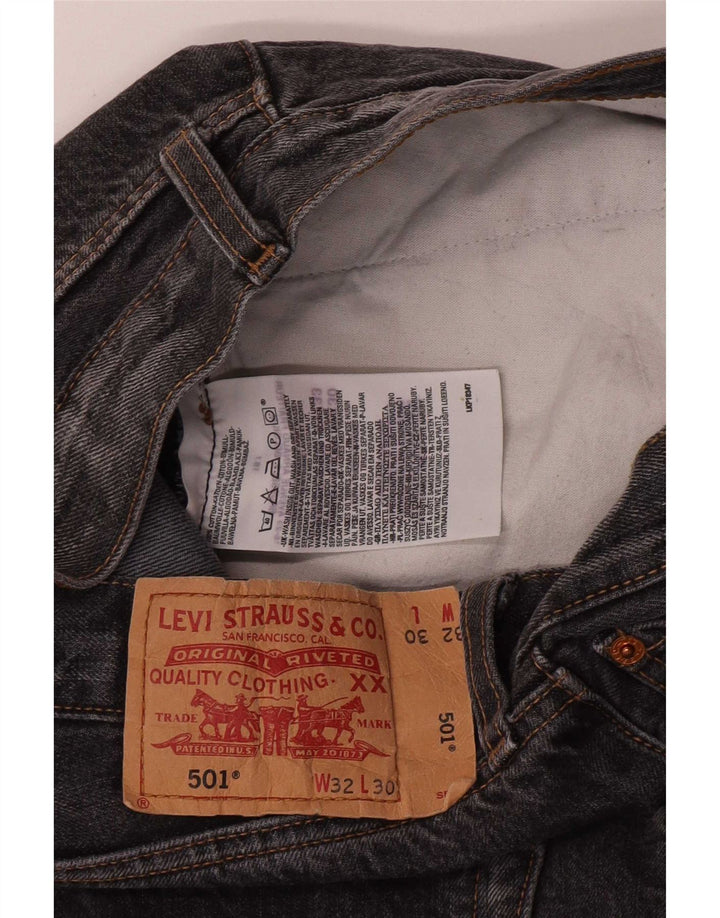 Calça jeans masculina Levi's 501 Straight W32 L30 cinza algodão