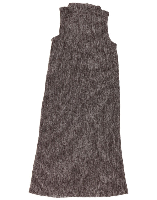 Vestido maxi feminino sem mangas Zara UK 12 poliéster cinza médio
