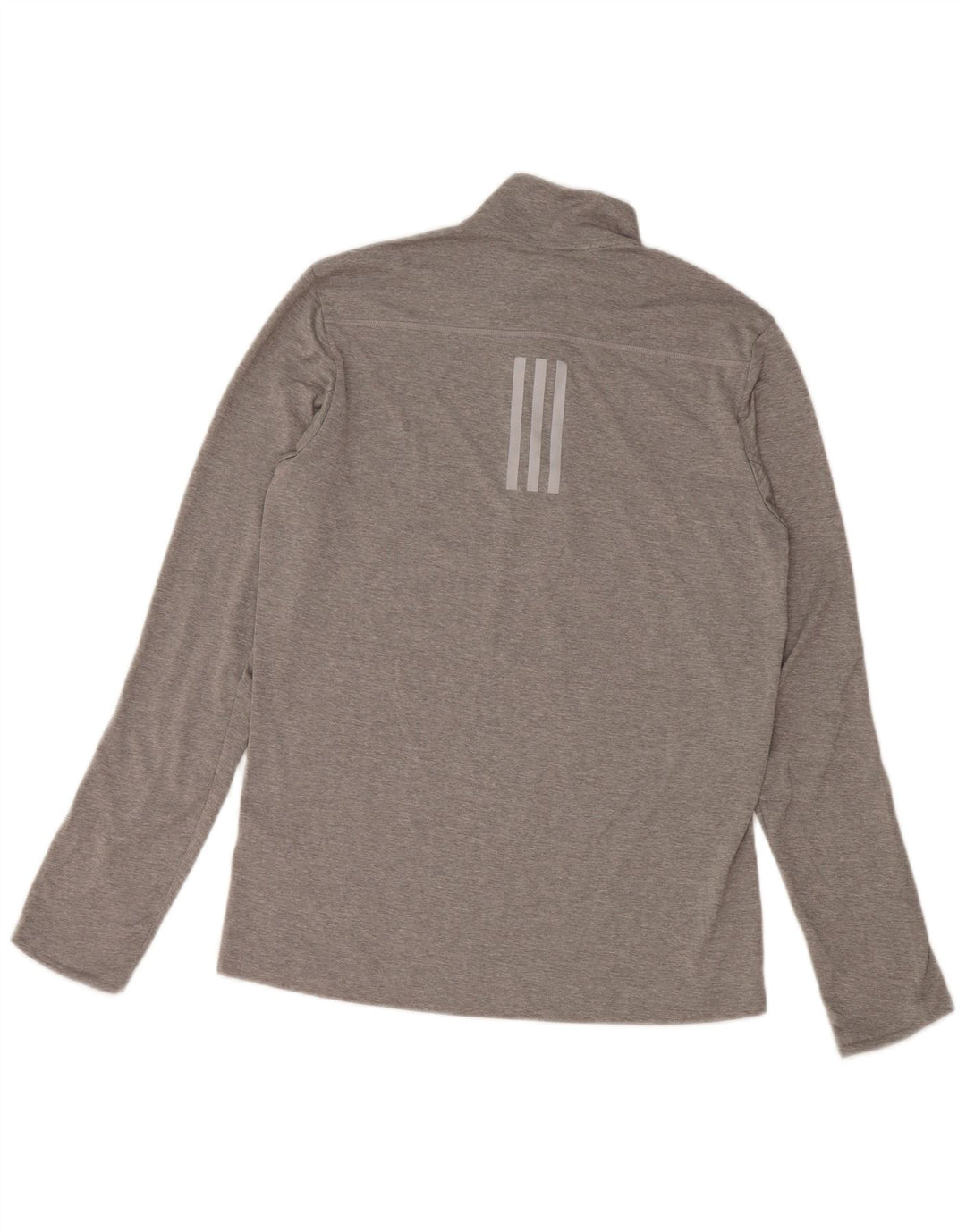 Adidas Mens Aeroready Zip Neck Top Manga Longa Pequena Cinza Poliéster