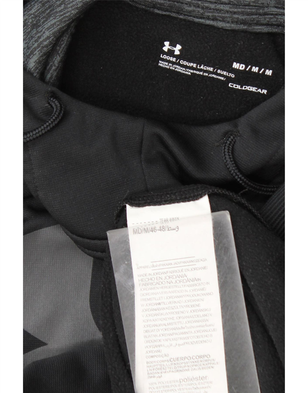 Under Armour masculino Cold Gear Graphic moletom com capuz médio preto poliéster