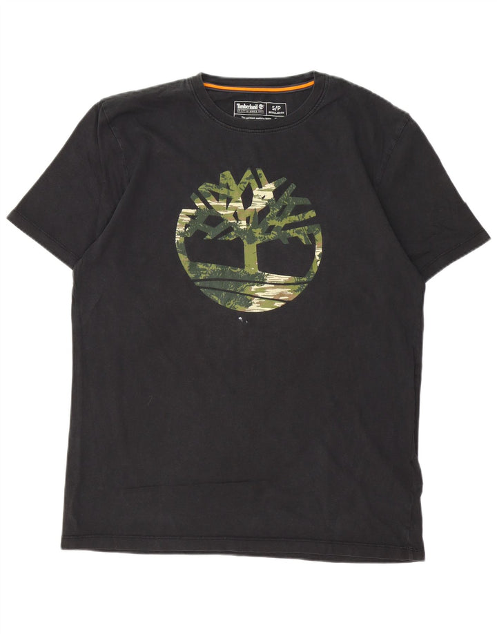 Camiseta masculina Timberland Regular Fit Graphic Top Pequeno Algodão Preto