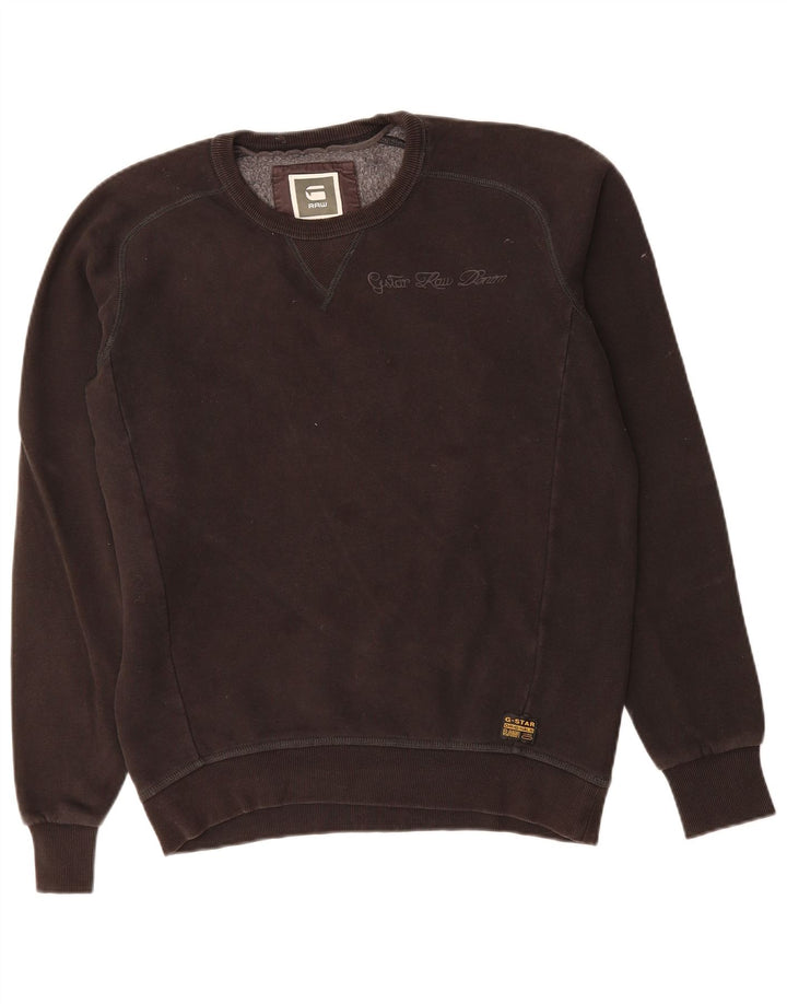 G-STAR moletom masculino jumper grande algodão marrom