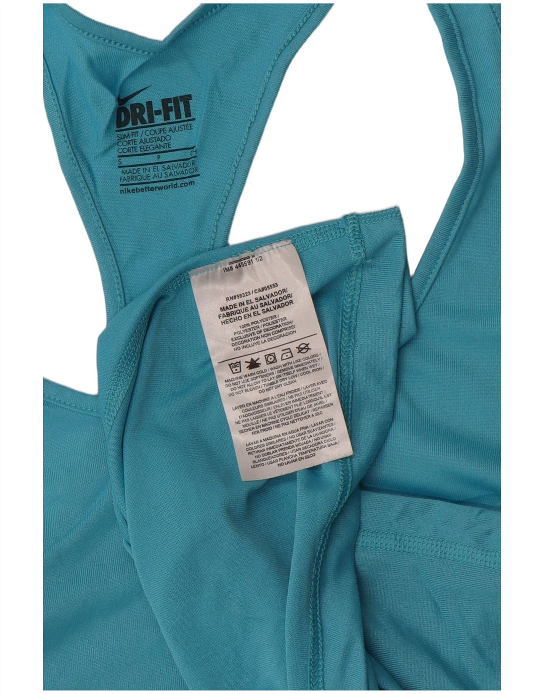 Colete feminino Nike Dri Fit Slim Fit UK 8 pequeno azul poliéster