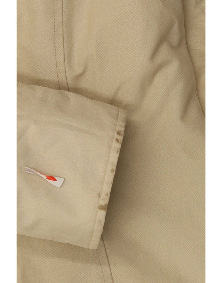 Casaco acolchoado com capuz feminino Woolrich Reino Unido 14 algodão bege médio