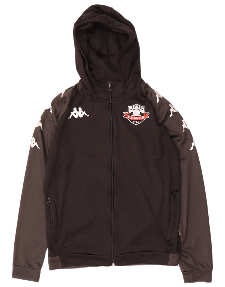 Kappa Mens Lewes Graphic Tracksuit Top Jaqueta Médio Preto Colorblock