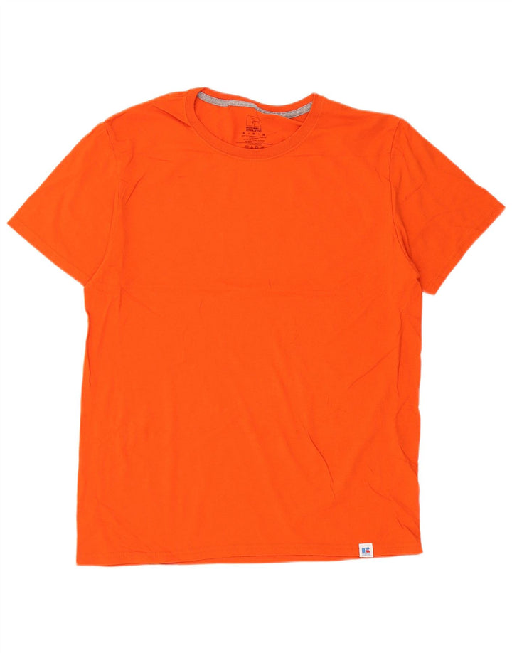 Russell Athletic Mens Camiseta Top Médio Algodão Laranja