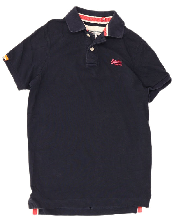 Camisa polo masculina Superdry médio algodão azul marinho