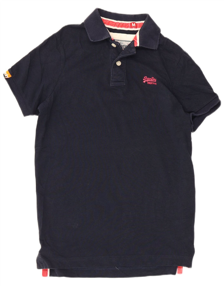 Camisa polo masculina Superdry médio algodão azul marinho