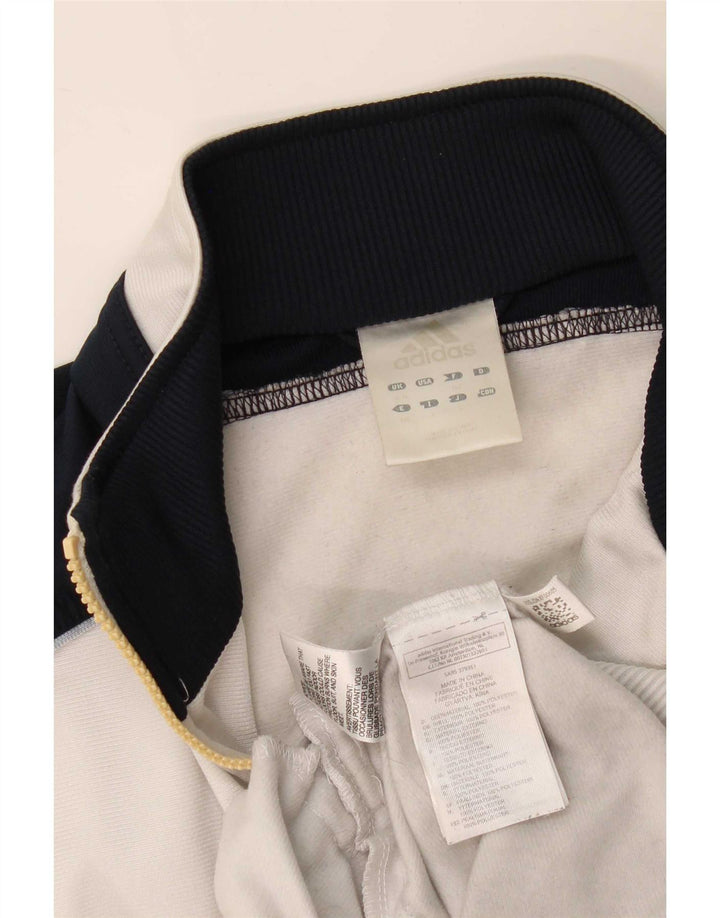 Adidas Mens Tracksuit Top Jacket Small White Colourblock Poliéster