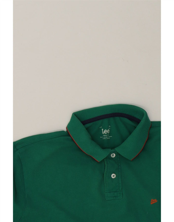 LEE Mens Regular Fit Polo Shirt XL Green Cotton Vintage Lee and Second-Hand Lee from Messina Hembry 
