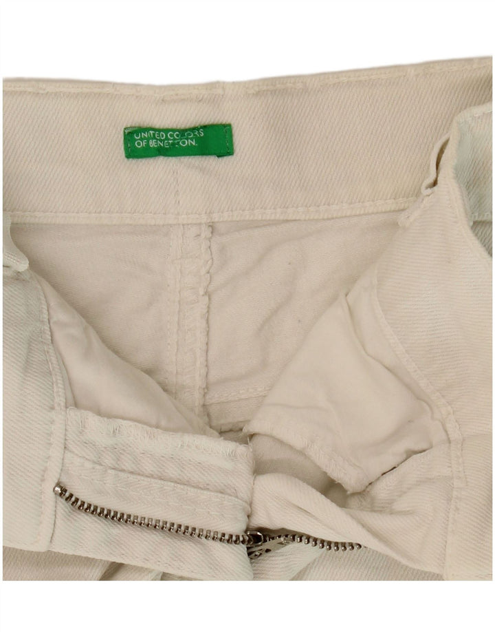 BENETTON Womens Denim Shorts W28 Medium White