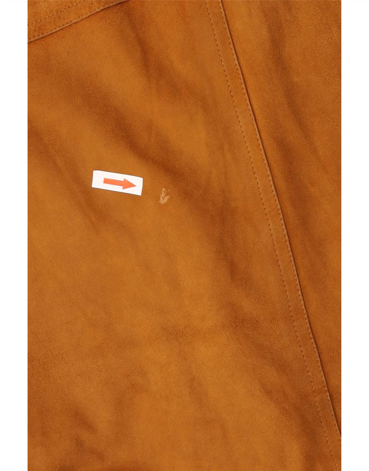 Jaqueta bomber masculina VINTAGE de camurça UK 42 XL bege