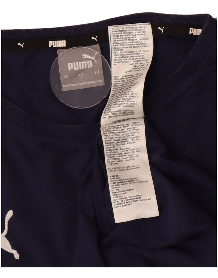 Camiseta masculina Puma grande algodão azul marinho