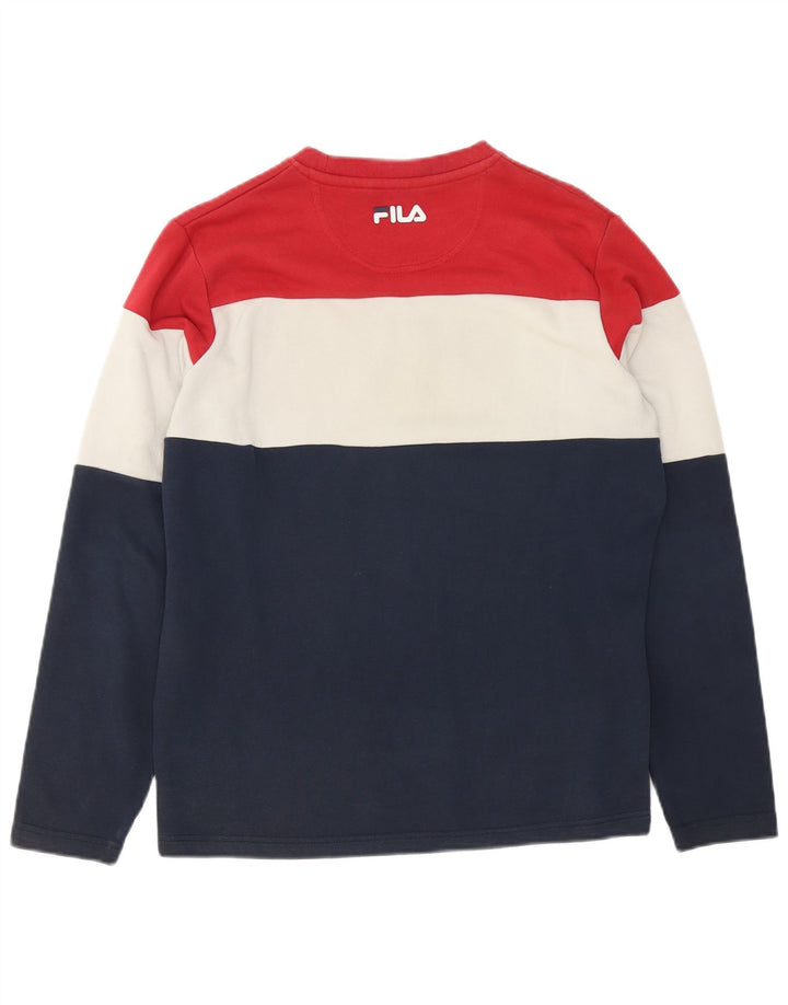 Fila Moletom Gráfico Masculino Jumper Pequeno Multicolorido Colorblock Algodão