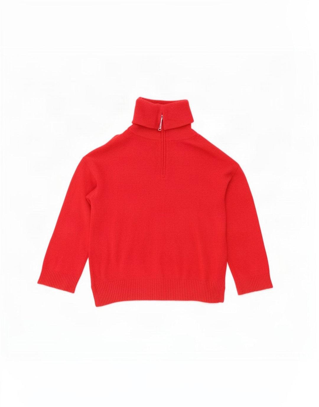 Suéter feminino Massimo Dutti com gola e zíper Reino Unido 16 grande lã vermelha