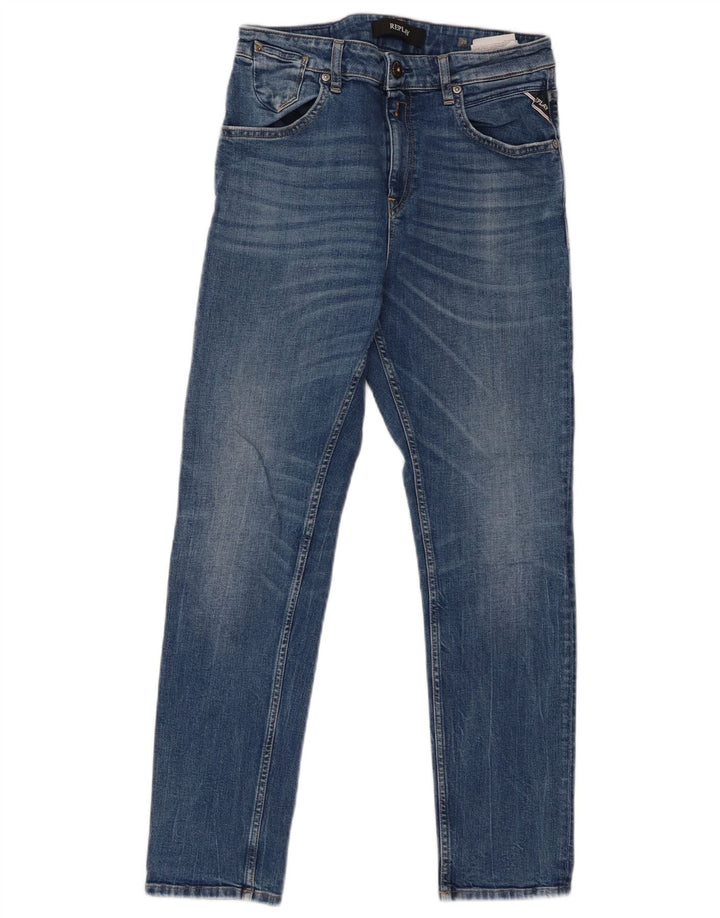 Jeans slim feminino REPLAY W28 L28 algodão azul