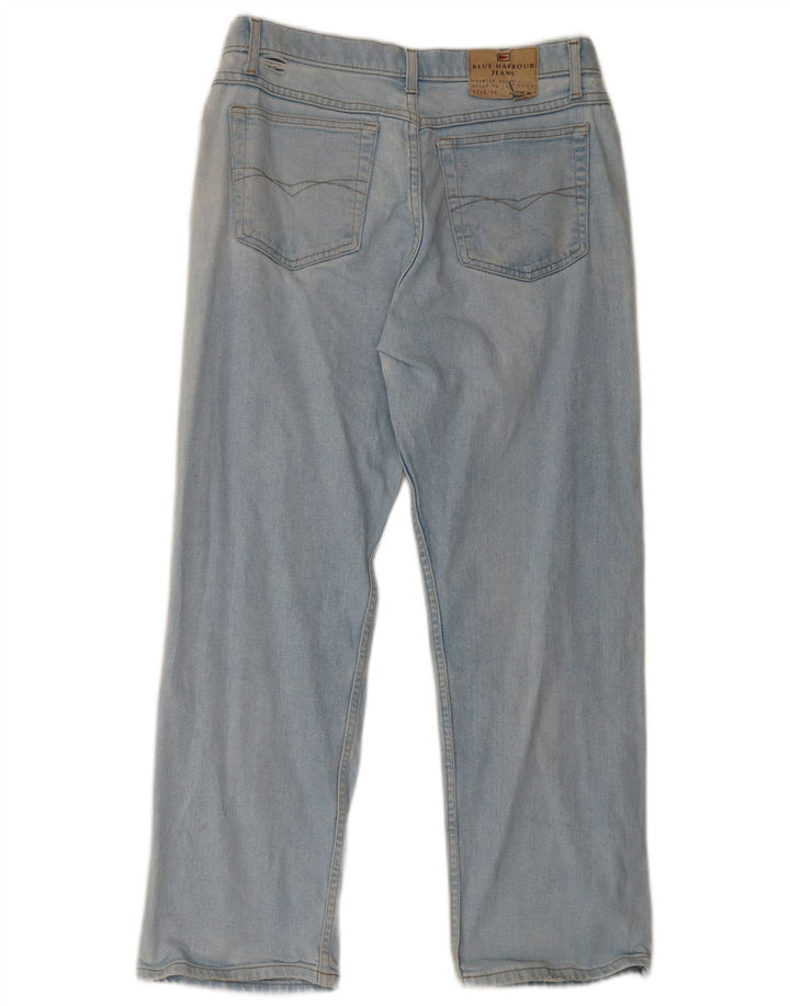Jeans Marks & Spencer feminino de perna larga W34 L29 algodão azul