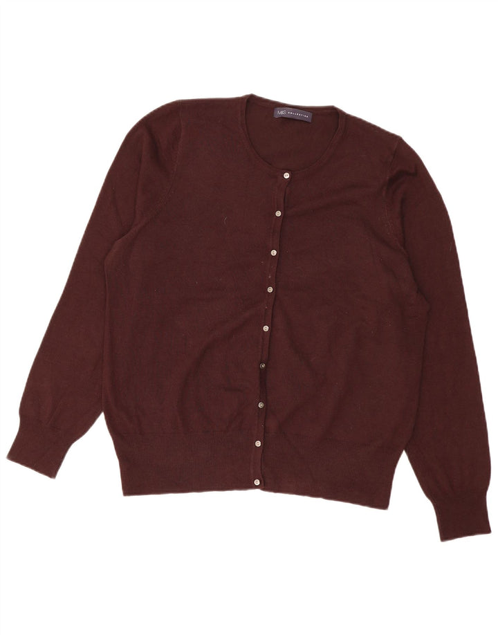 Suéter cardigã feminino Marks & Spencer Reino Unido 16 grande marrom
