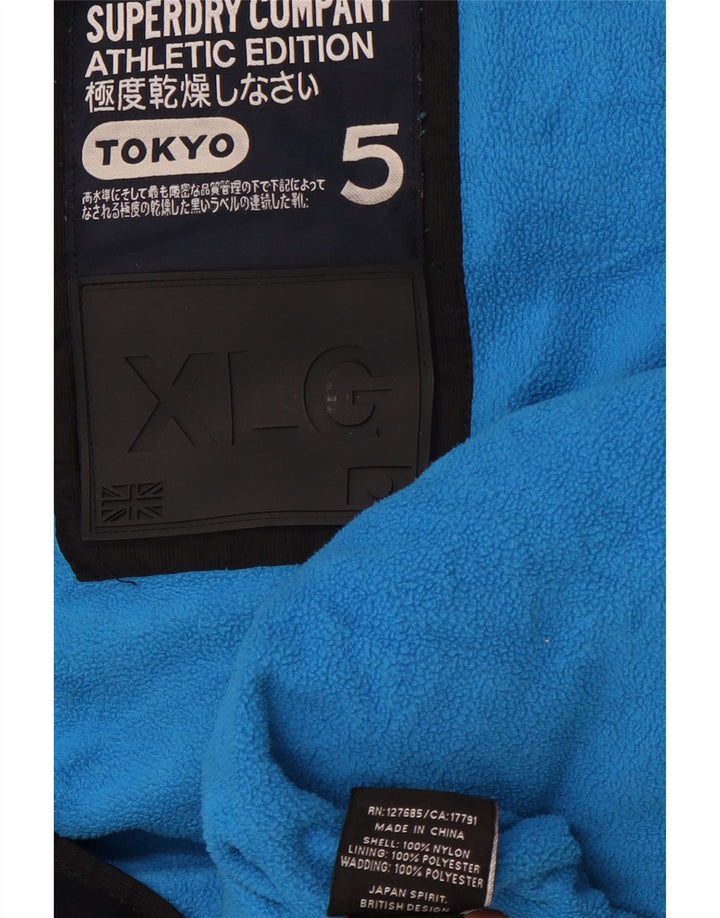 Colete masculino acolchoado com capuz SUPERDRY UK 42 XL preto nylon