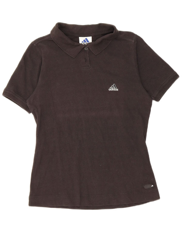 Camisa Polo Feminina Adidas UK 10 Pequena Algodão Preto