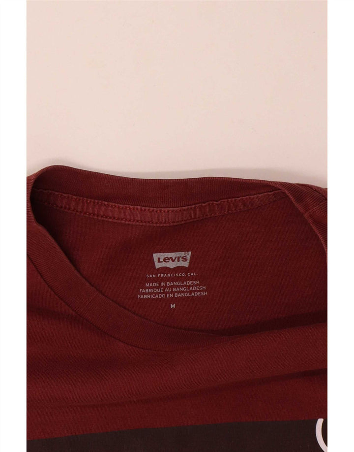 Camiseta gráfica masculina Levi's Top médio algodão Borgonha