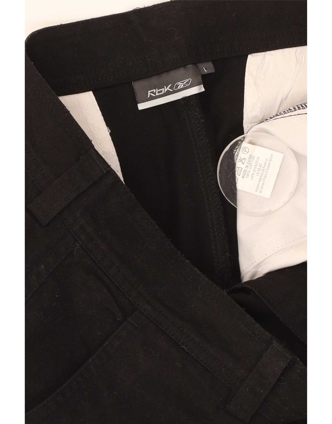 Reebok Mens Cargo Shorts Grande W34 Algodão Preto
