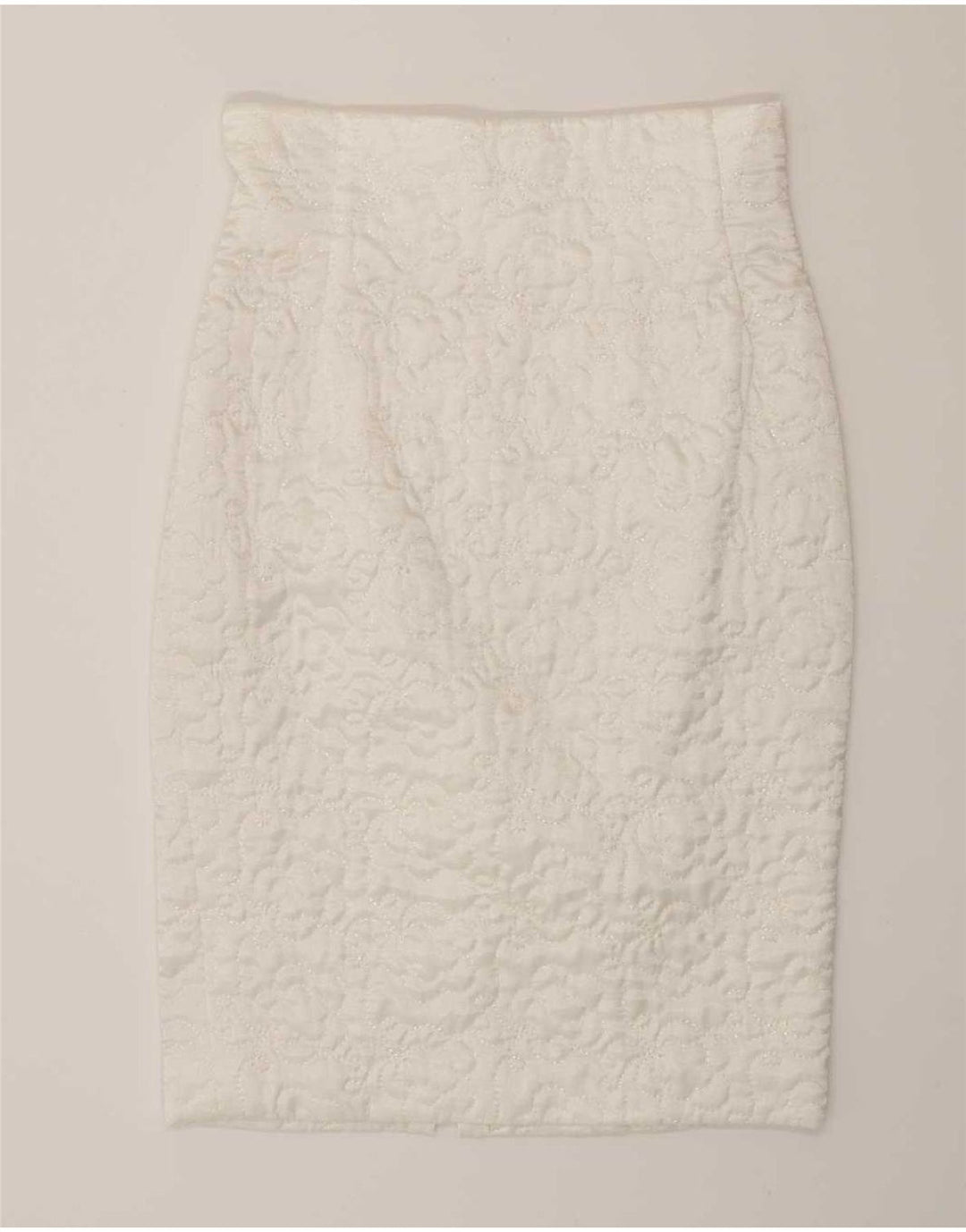 Conjunto de saia feminina vintage de 2 peças IT 44 médio W28 viscose branca