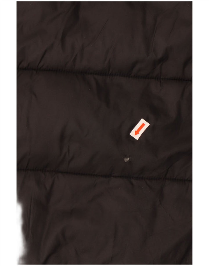 Casaco acolchoado com capuz grande feminino ZARA UK 10 pequeno poliéster preto