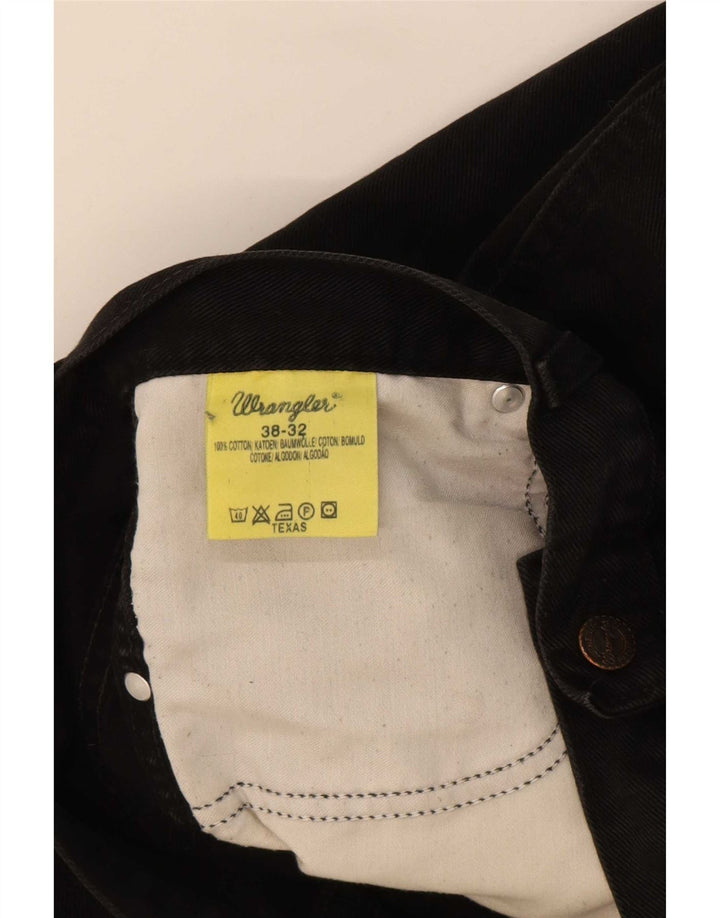 Wrangler Mens Straight Jeans W38 L29 Algodão Preto