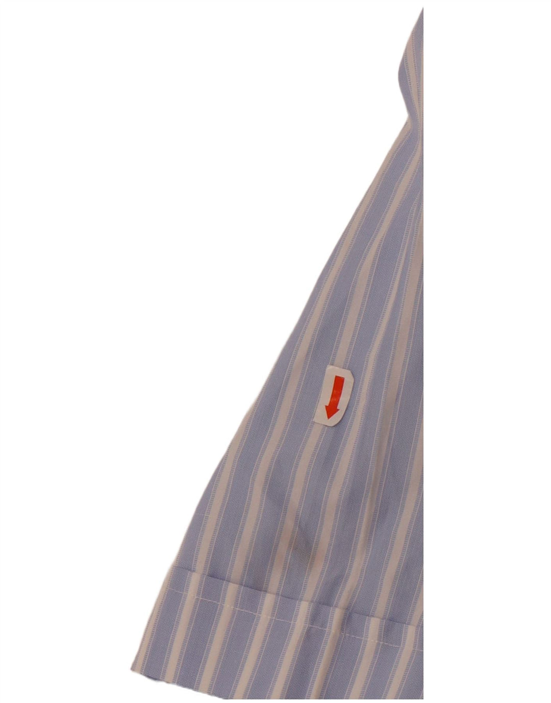 Camisa masculina de manga curta Carrel tamanho 40 15 1/2 algodão listrado azul médio