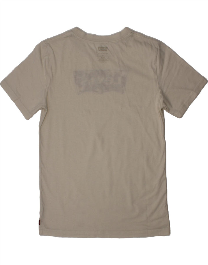 LEVI'S Boys Graphic T-Shirt Top 13-14 Years Off White Cotton Vintage Levi's and Second-Hand Levi's from Messina Hembry 