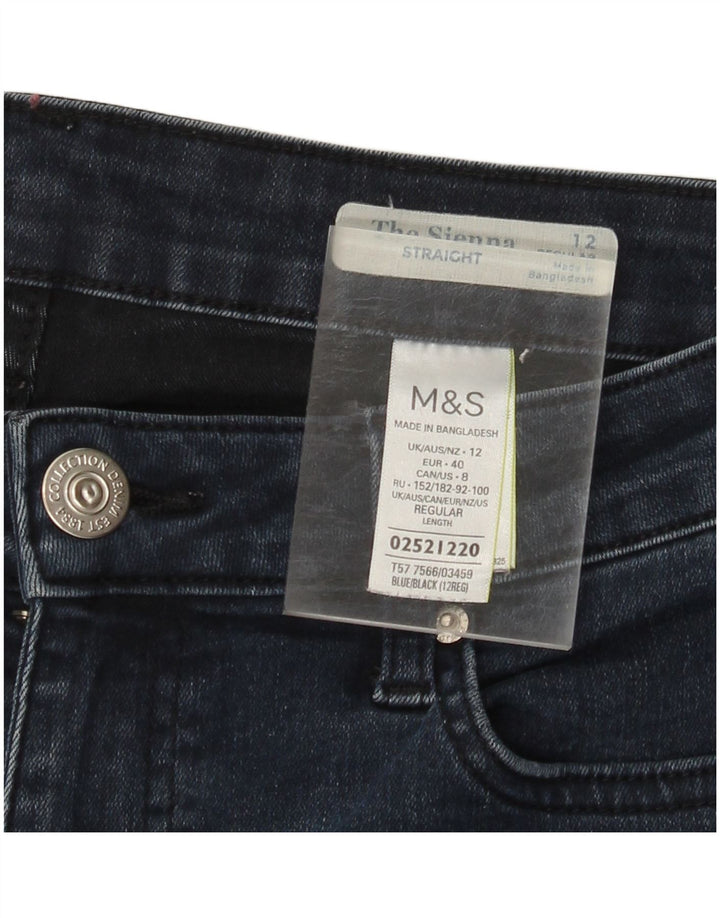 Jeans retos femininos MARKS & SPENCER UK 12 médio W30 L30 azul marinho