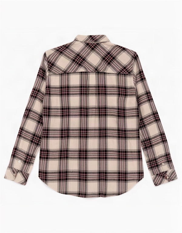 Tommy Hilfiger Womens Flannel Shirt UK 6 XS White Plaid Viscose