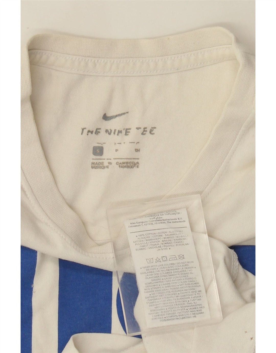 Camiseta Nike masculina gráfica top pequeno algodão branco