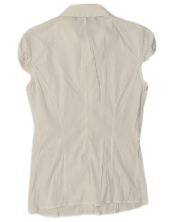 Blusa feminina Elisabetta Franchi manga curta IT 40 pequena branca