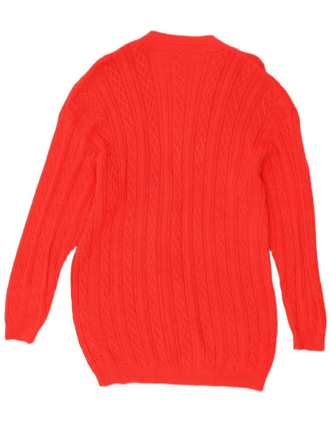 Suéter cardigã feminino VINTAGE oversized com palangre Reino Unido 10 pequeno algodão vermelho