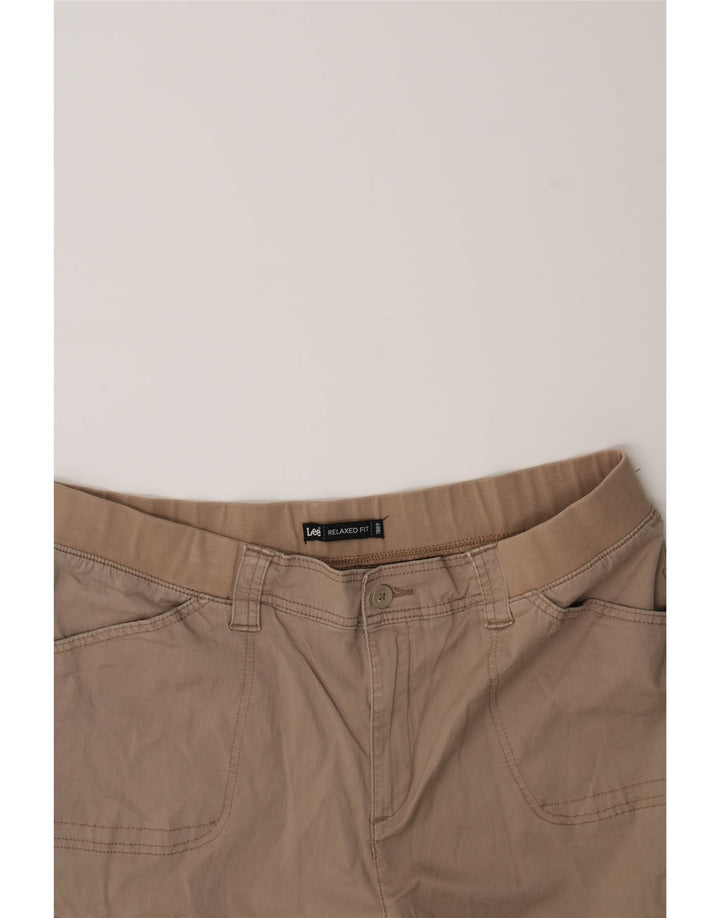 LEE Womens Relaxed Fit Cargo Shorts US 18 2XL W34  Brown Cotton Vintage Lee and Second-Hand Lee from Messina Hembry 