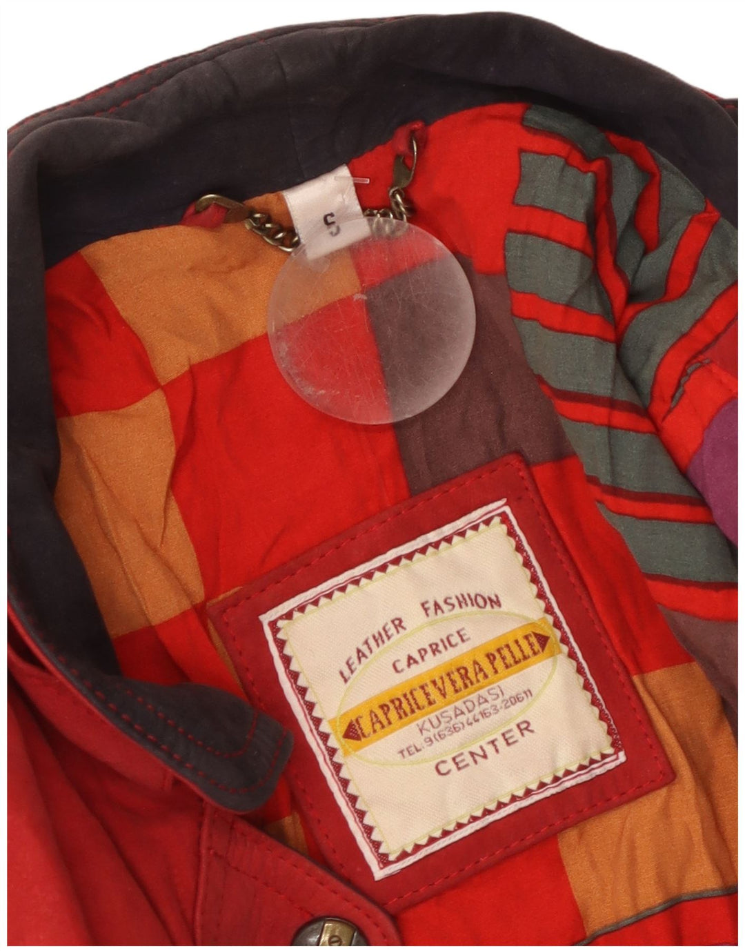 Sobretudo grande de camurça vintage feminino Reino Unido 10 couro vermelho pequeno