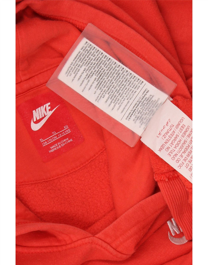 NIKE Meninos Hoodie Jumper 13-14 Anos XL Vermelho Algodão