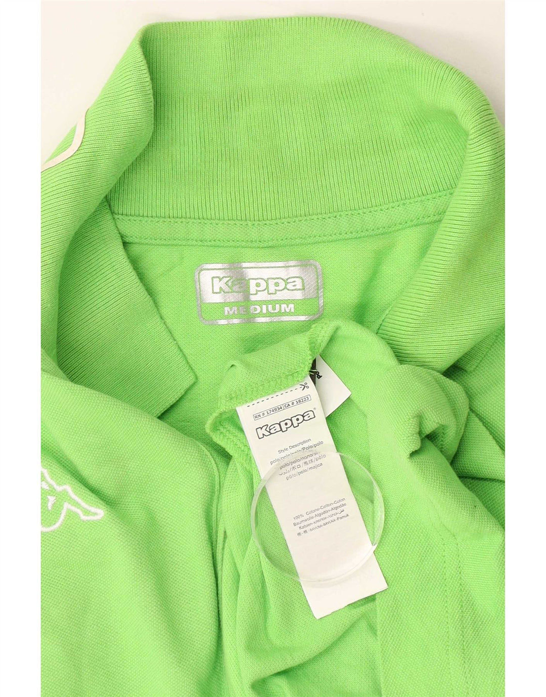 Camisa polo masculina Kappa algodão verde médio